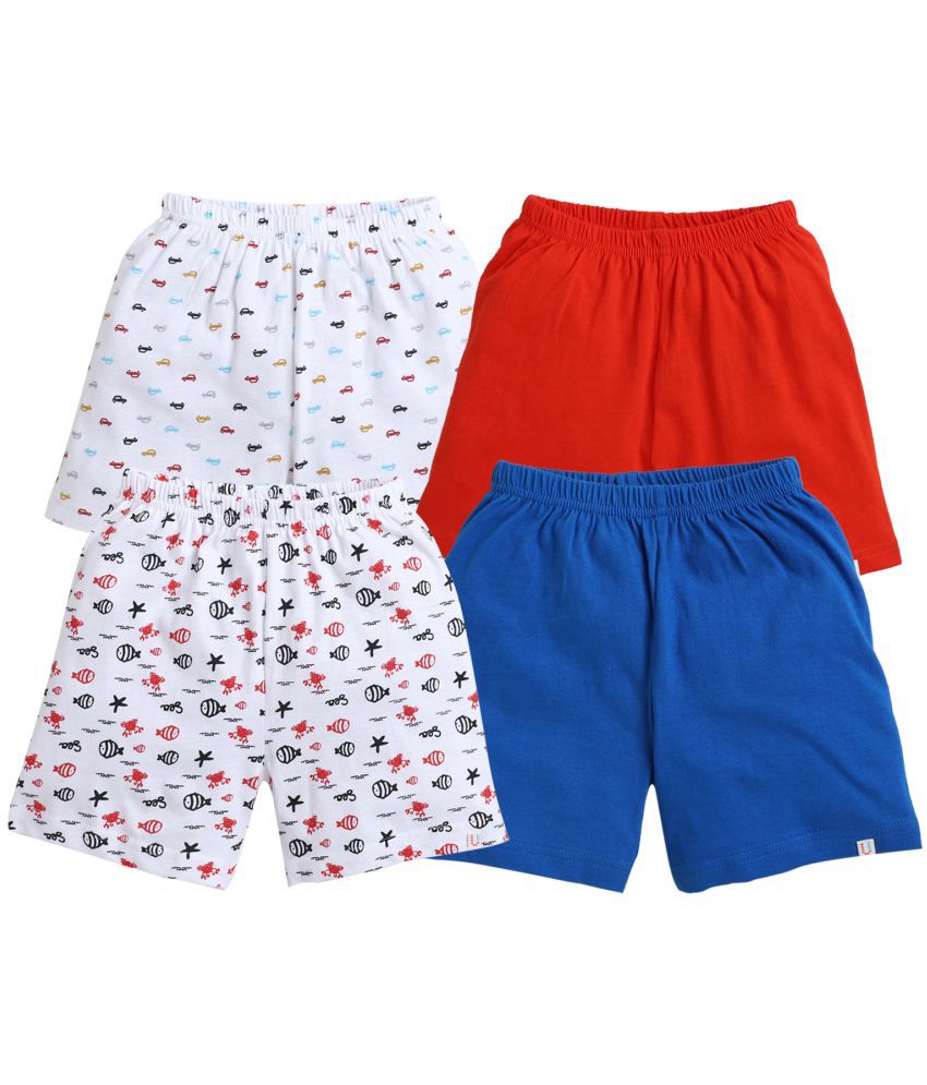     			BUMZEE Navy & Red Boys Printed Shorts Pack Of 4 Age - 4-5 Years