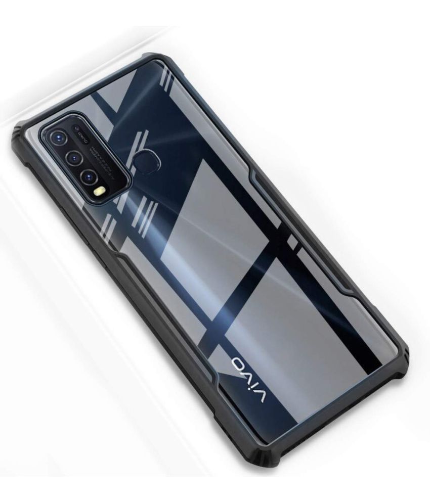     			KOVADO Black Hybrid Covers For Vivo Y50 - Shockproof Pack of 1