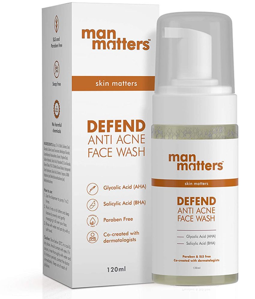 Man Matters Oil Control Foaming For Men for Acne & Pimples | 1% Salicylic Acid Face Wash  (120 ml)