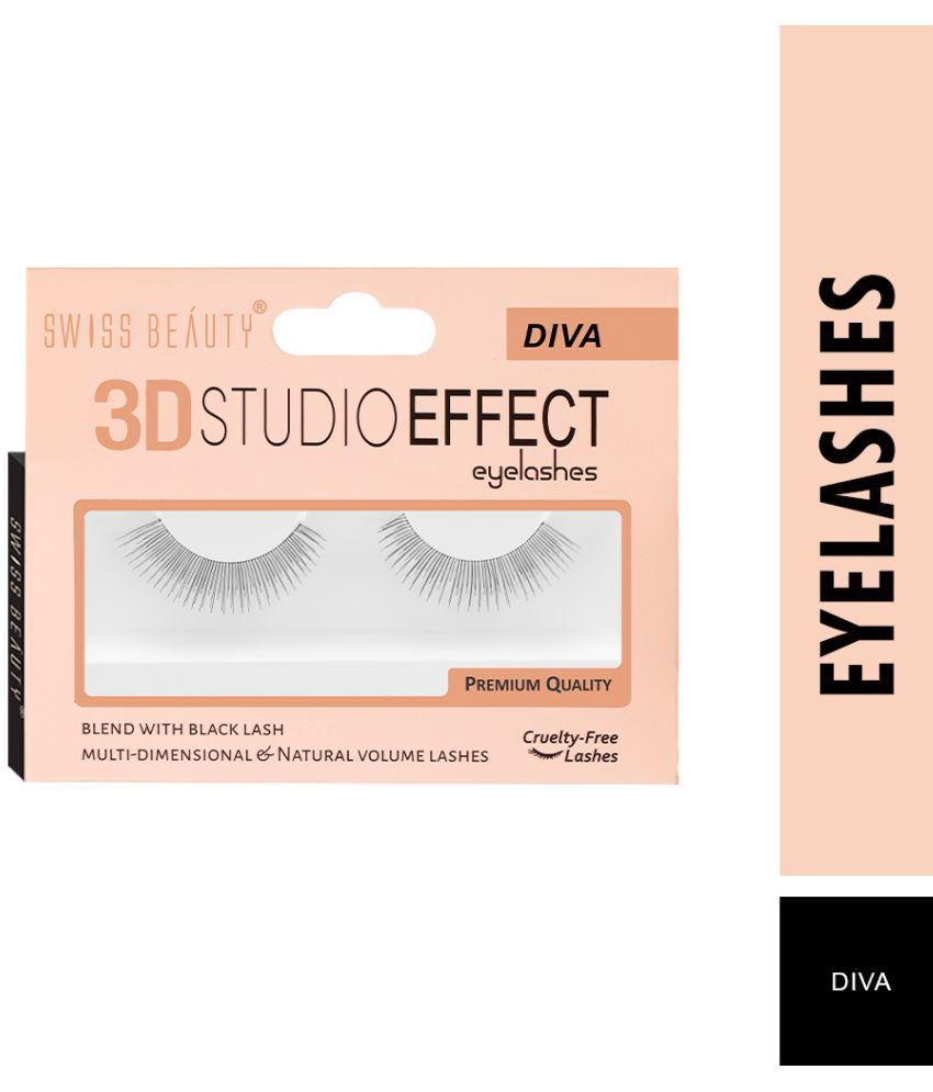     			Swiss Beauty 3d Studio Effect Eyelashes Black Volumising 6 3 10 g