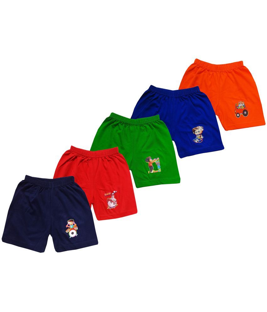     			LITTLE PANDA Pack of 5 100% Cotton Shorts For Boys ( Multi Color )