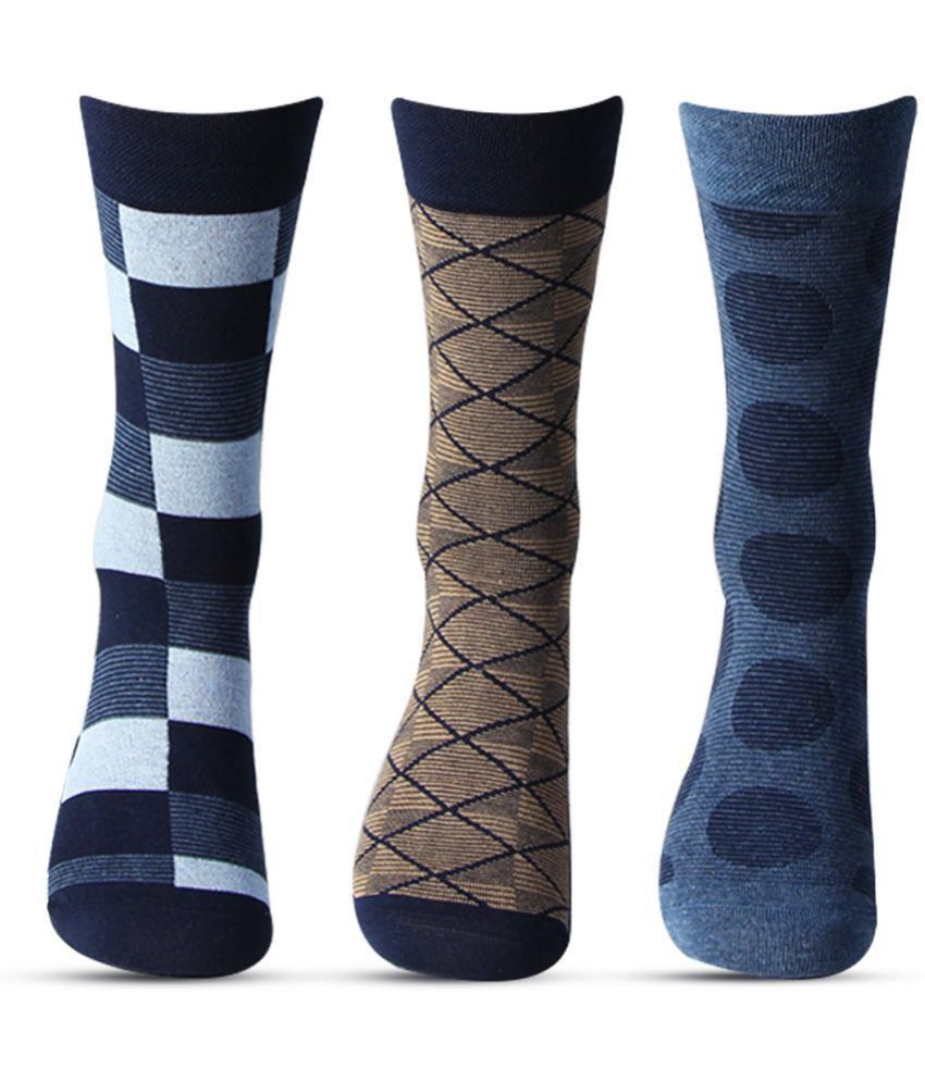     			Bonjour - Cotton Men's Printed Multicolor Full Length Socks ( Pack of 3 )