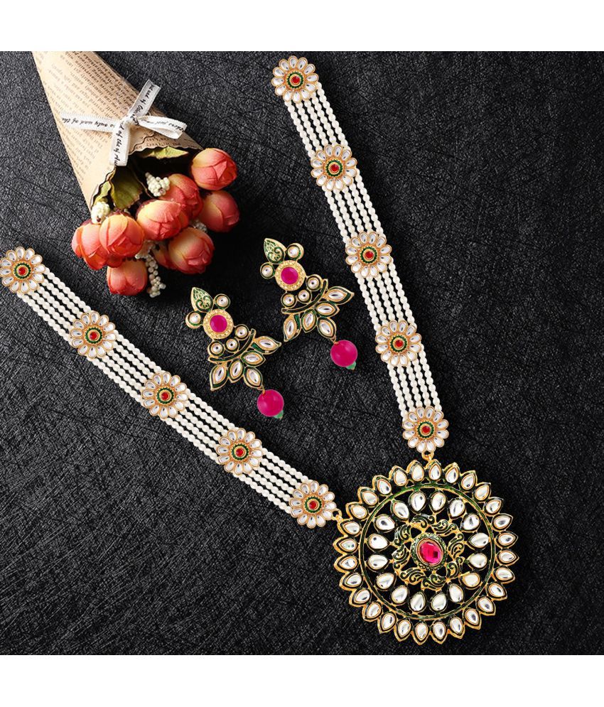     			mansiyaorange Pearls Multi Color Traditional Necklaces Set Choker