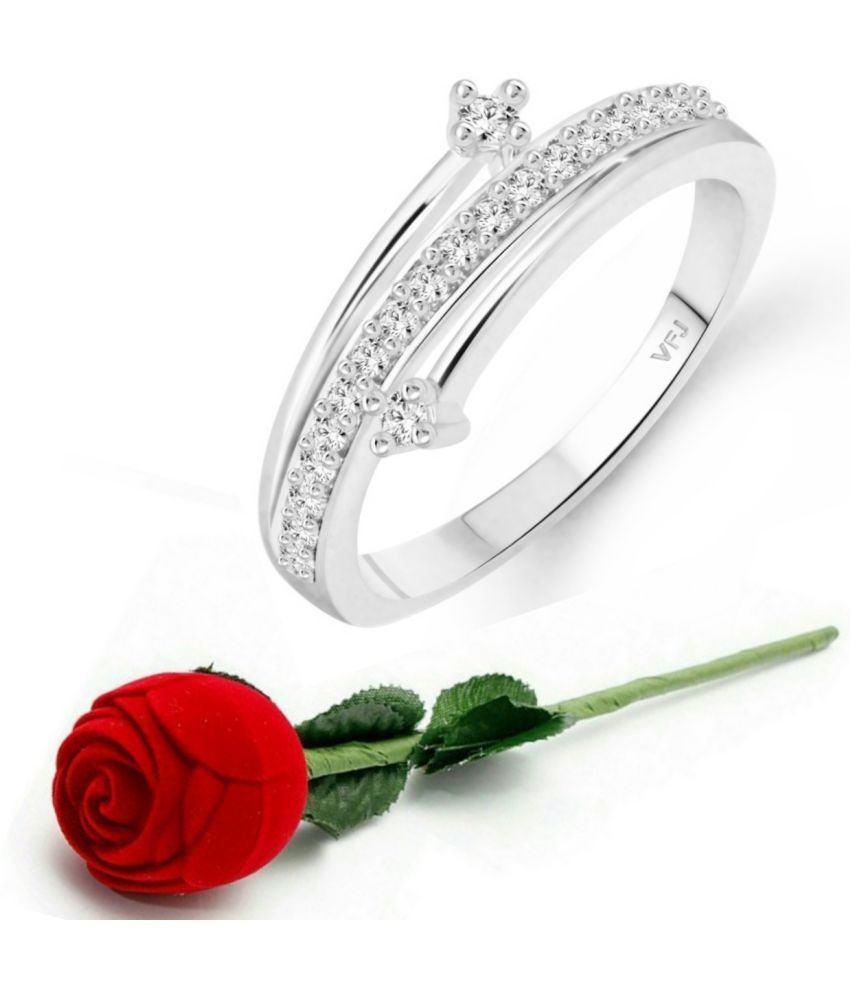     			valentine day ring rose box   Beauty Craft (CZ) Rhodium  Ring