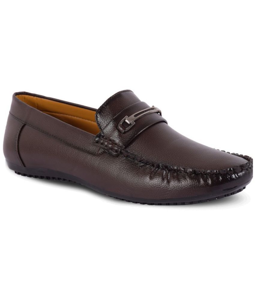     			SHUAN Brown Loafers