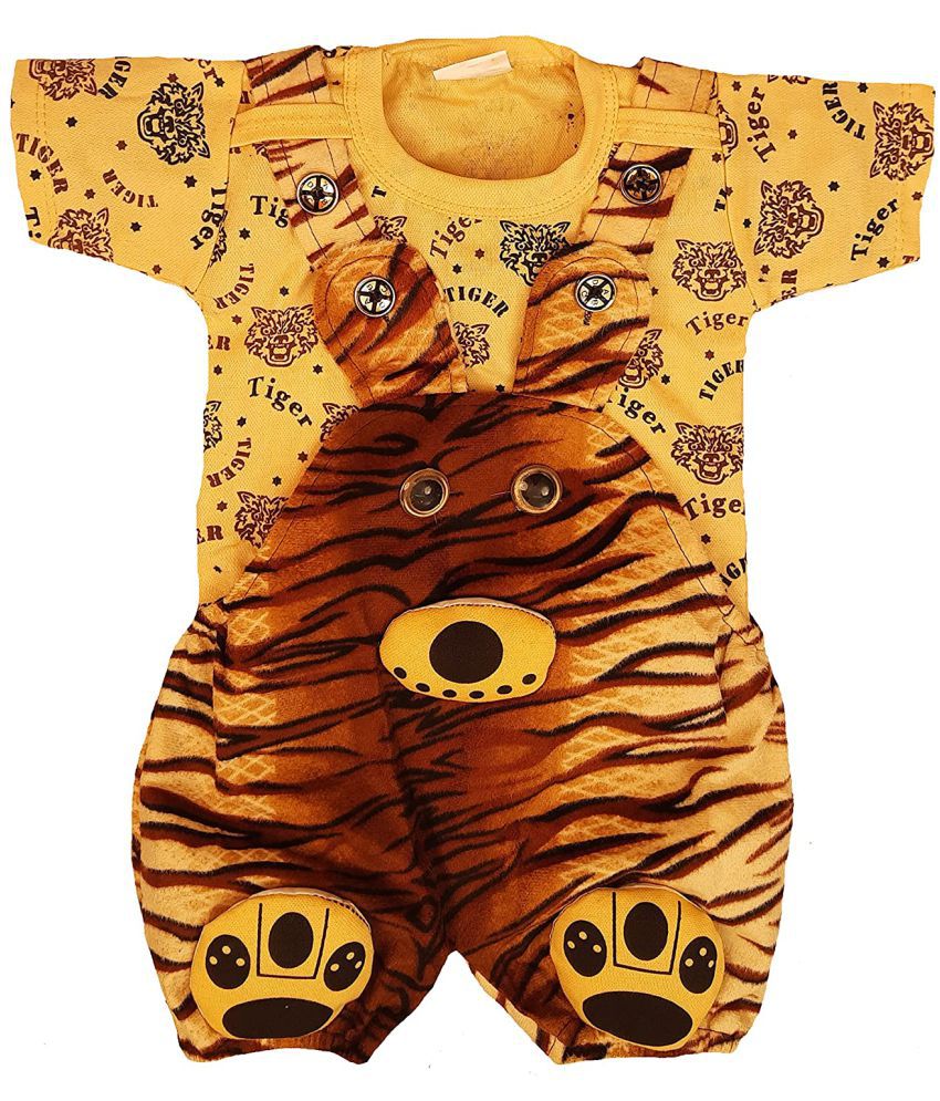     			little PANDA Baby Boys & Baby Girls Tiger Dungaree & T-Shirt Clothing Set