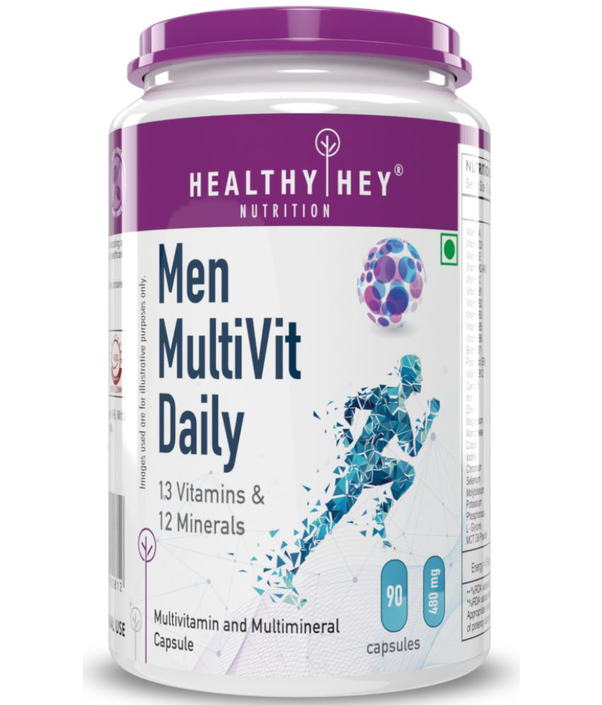     			HEALTHYHEY NUTRITION MultiVitamin for Men - Vegan - 90 Capsules Capsule 767 mg
