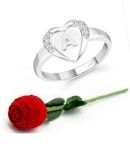 Valentine Initial '' A '' Letter in heart ring alphabet for women and Girls