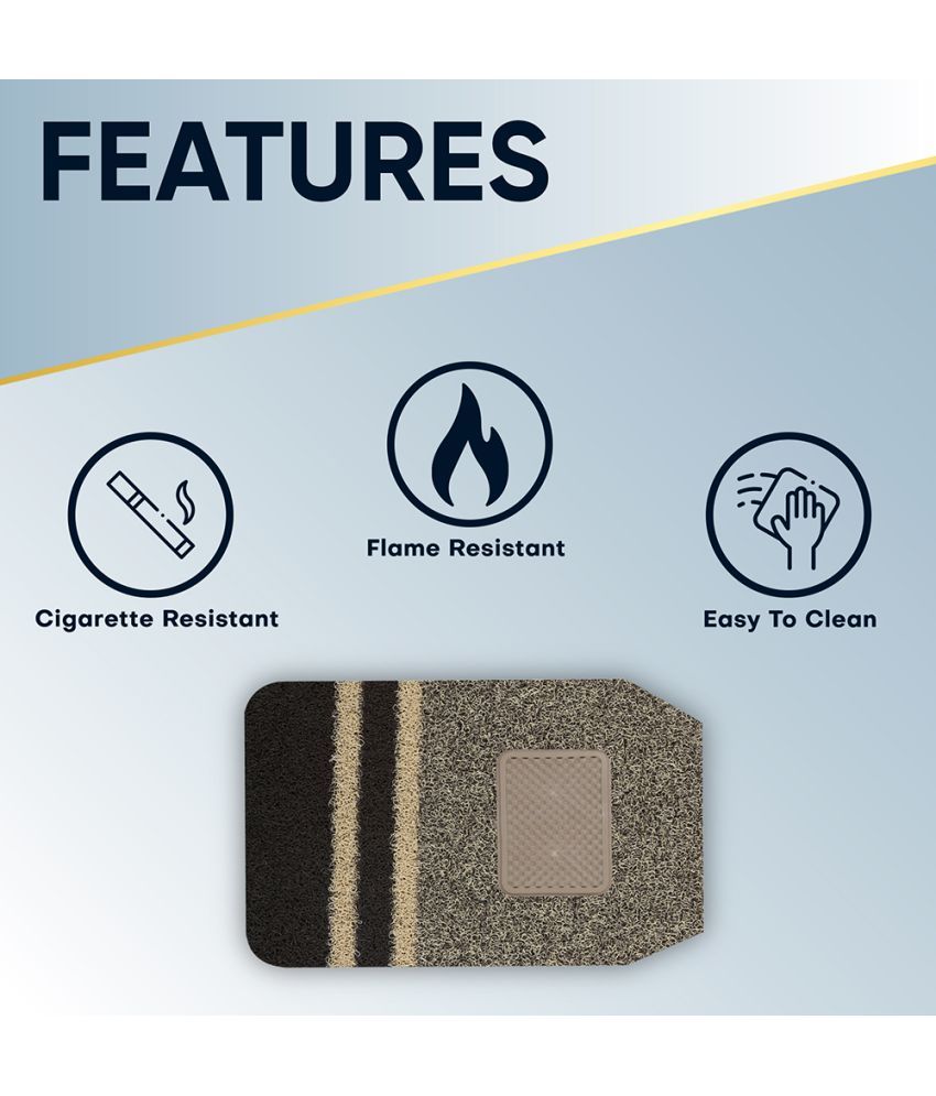 GoMechanic Universal Standard PVC Passenger Car Grass Mat (Beige with