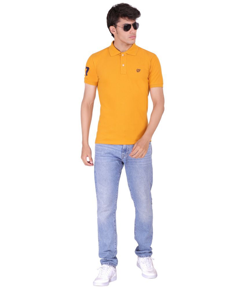     			SAM AND JACK Orange Polyester Cotton Plain Polo T Shirt Single Pack