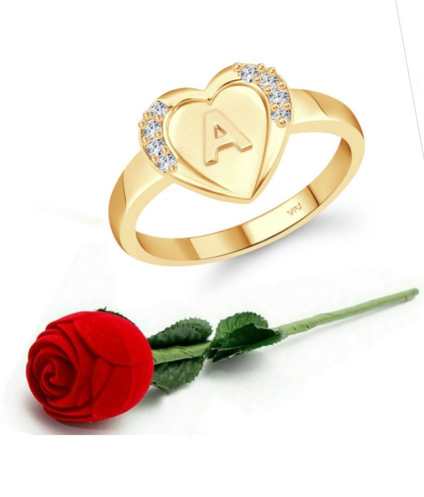     			Valentine Initial '' A '' Letter in heart ring alphabet for women and Girls