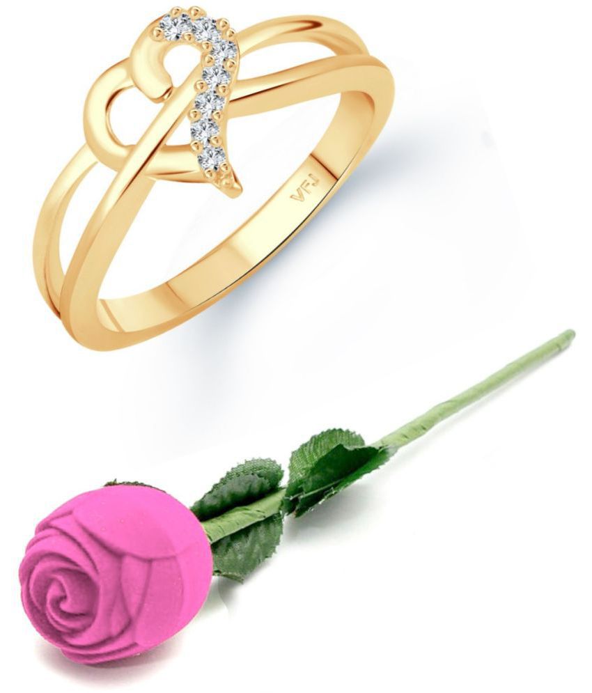     			valentine day ring rose box Dua Heart Ring for Women & Girls
