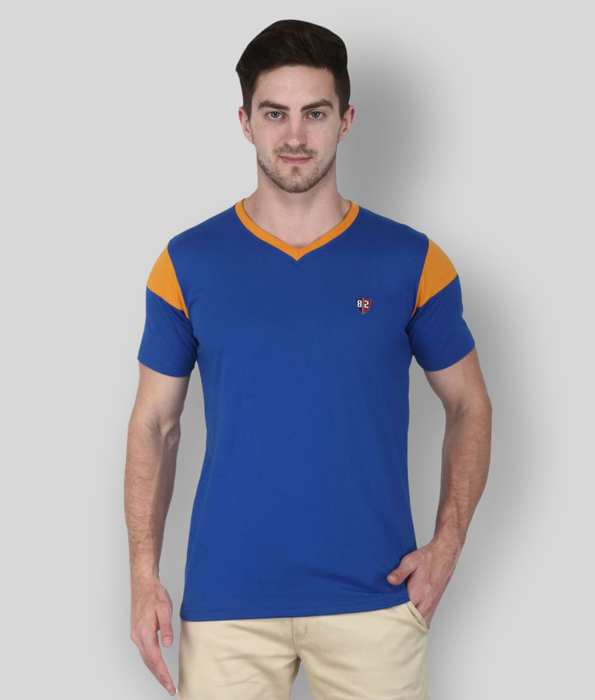     			GENTINO - Blue Cotton Blend Regular Fit Men's T-Shirt ( Pack of 1 )