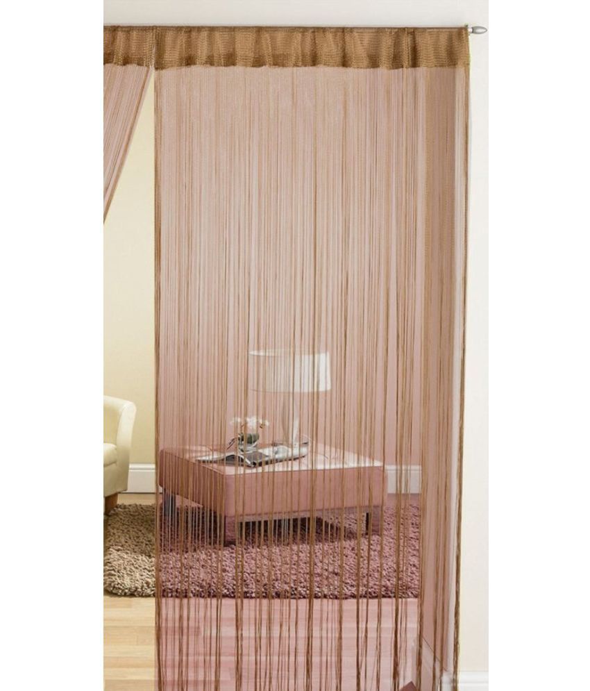     			Homefab India Solid Semi-Transparent Rod Pocket Door Curtain 7ft (Pack of 1) - Brown