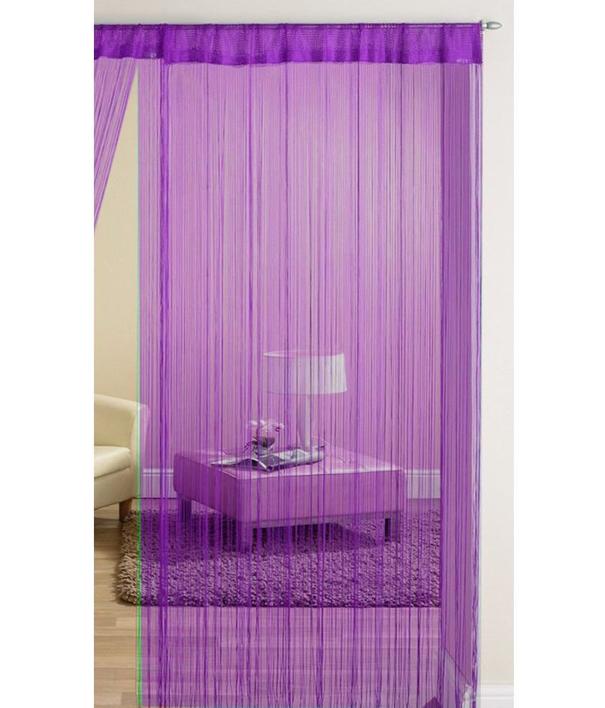     			Homefab India Solid Semi-Transparent Rod Pocket Long Door Curtain 9ft (Pack of 1) - Purple