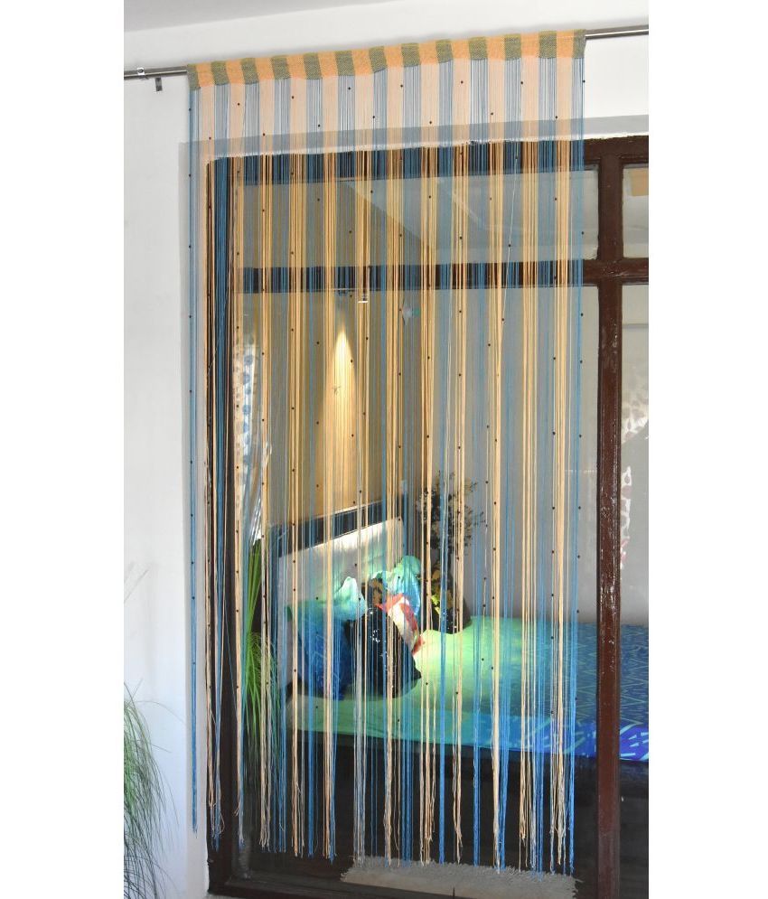     			Homefab India Solid Semi-Transparent Rod Pocket Long Door Curtain 9ft (Pack of 1) - Turquoise