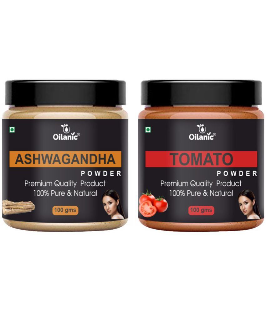     			Oilanic 100% Pure Ashwagandha Powder & Tomato Powder For Skincare Hair Mask 200 g Pack of 2