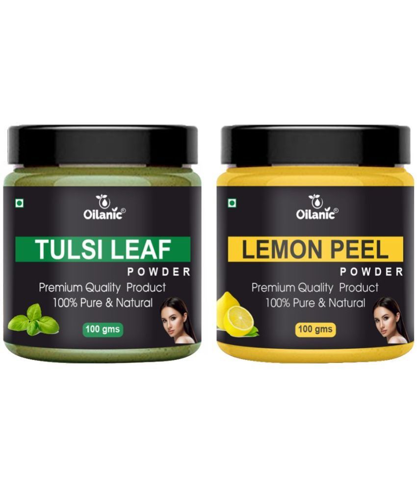     			Oilanic 100% Pure Tulsi Powder & Lemon Peel Powder For Skin Hair Mask 200 g Pack of 2