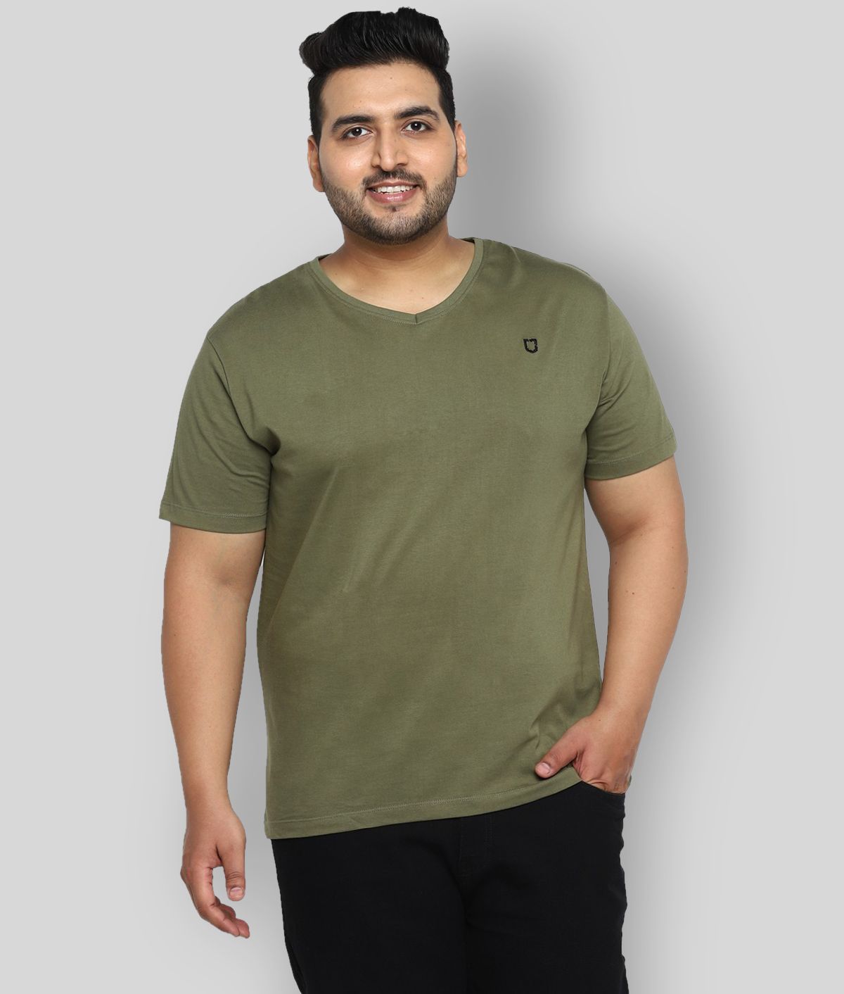     			Urbano Plus - Green Cotton Regular Fit Men's T-Shirt ( Pack of 1 )