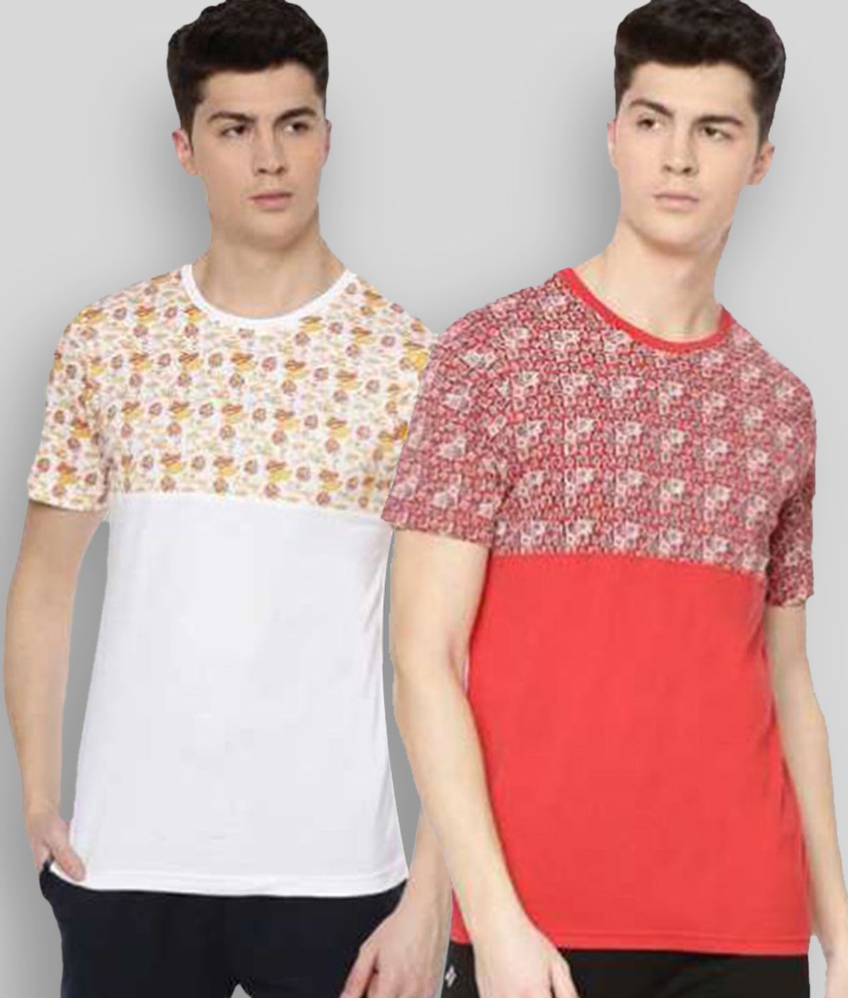     			Dollar - Multicolor Cotton Blend Regular Fit Men's T-Shirt ( Pack of 2 )