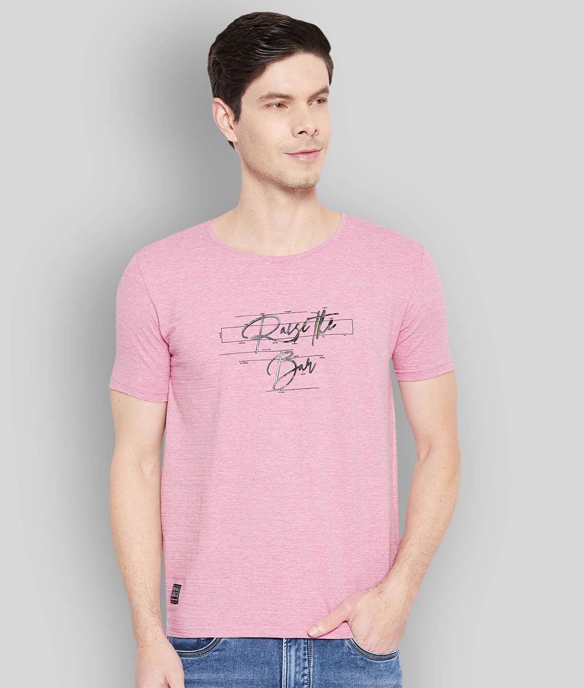     			Duke - Pink Cotton Blend Slim Fit Men's T-Shirt ( Pack of 1 )