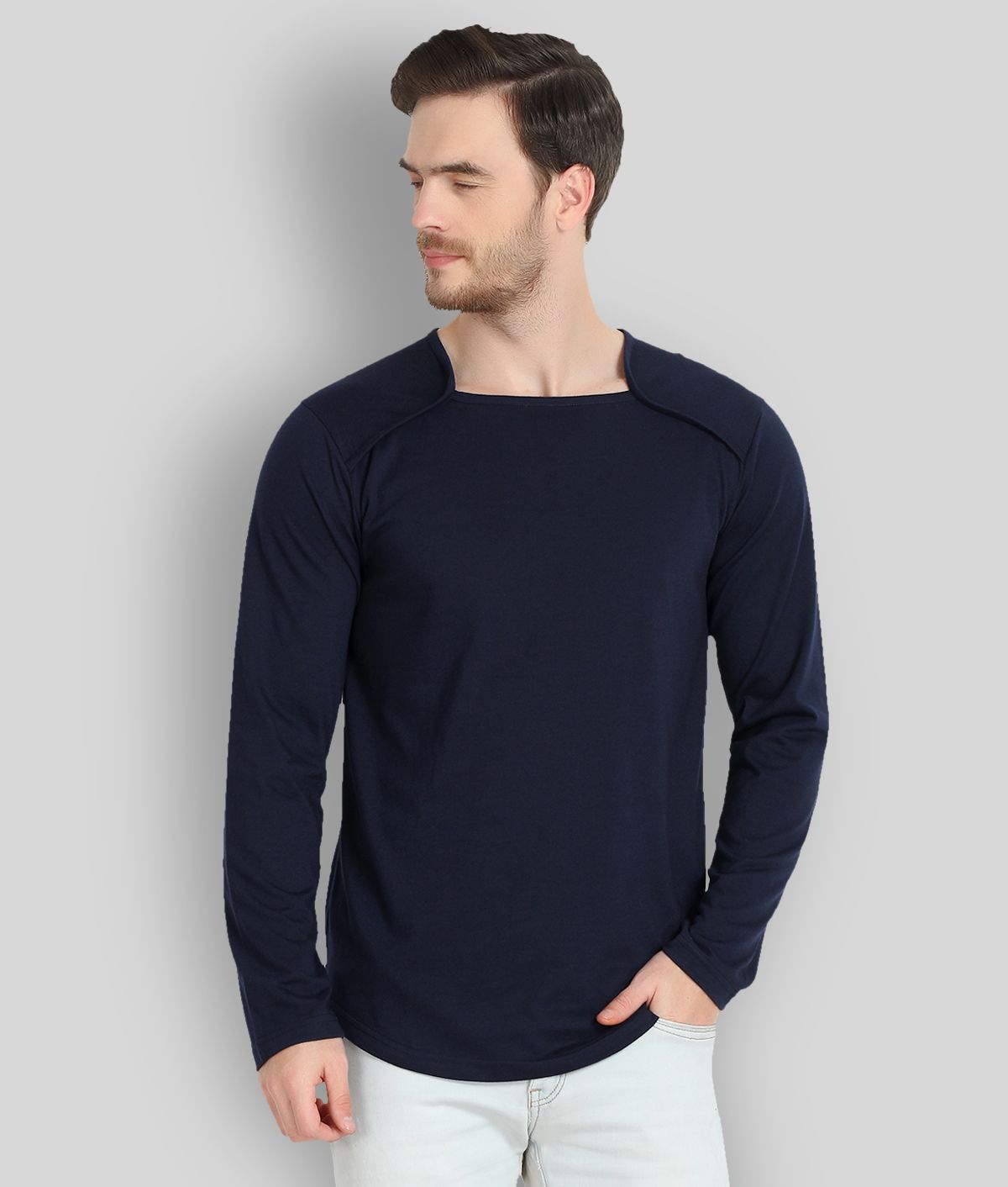     			Glito - Blue Cotton Blend Regular Fit Men's T-Shirt ( Pack of 1 )