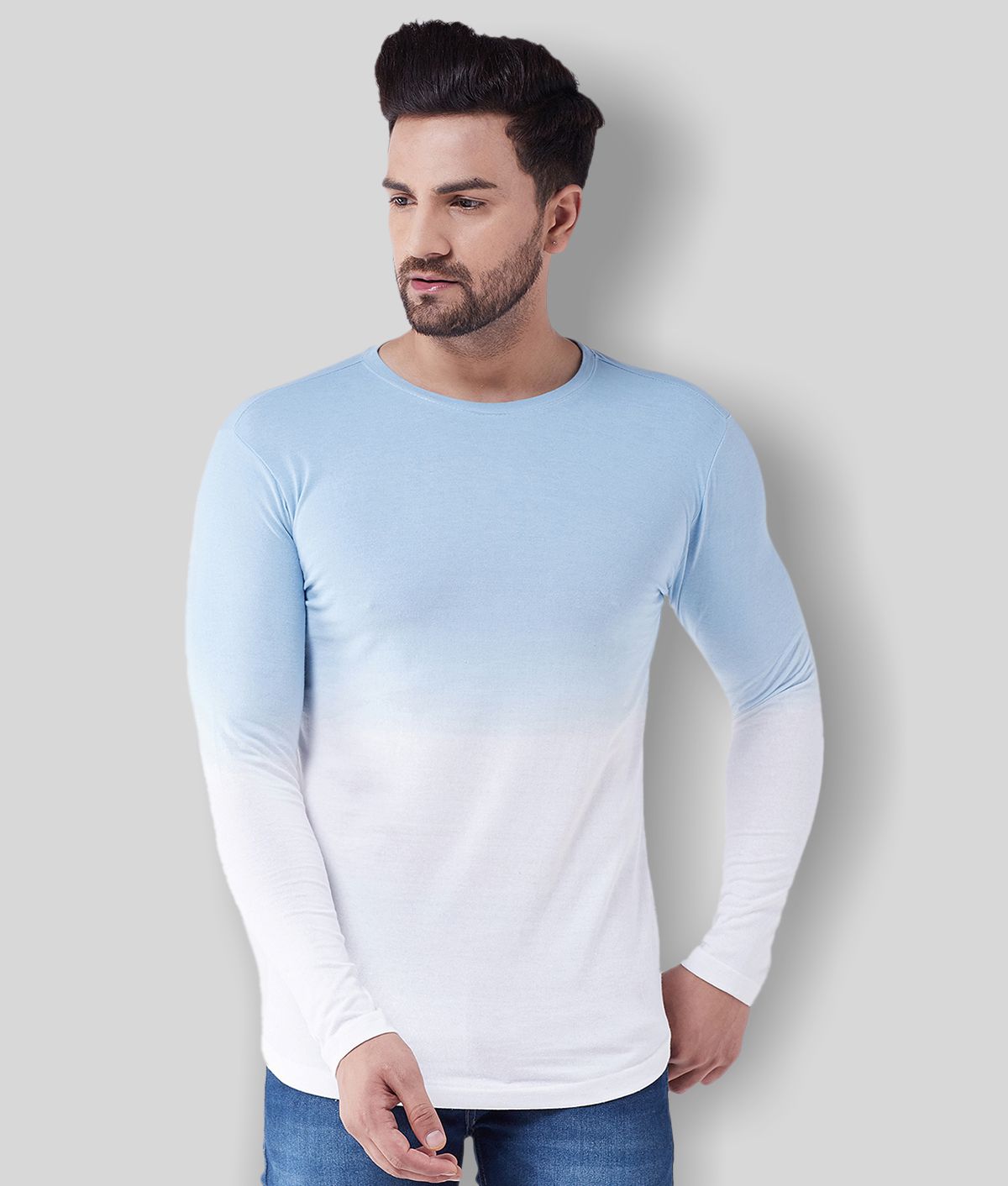 Gritsones - Blue Cotton Blend Regular Fit Men's T-Shirt ( Pack of 1 )