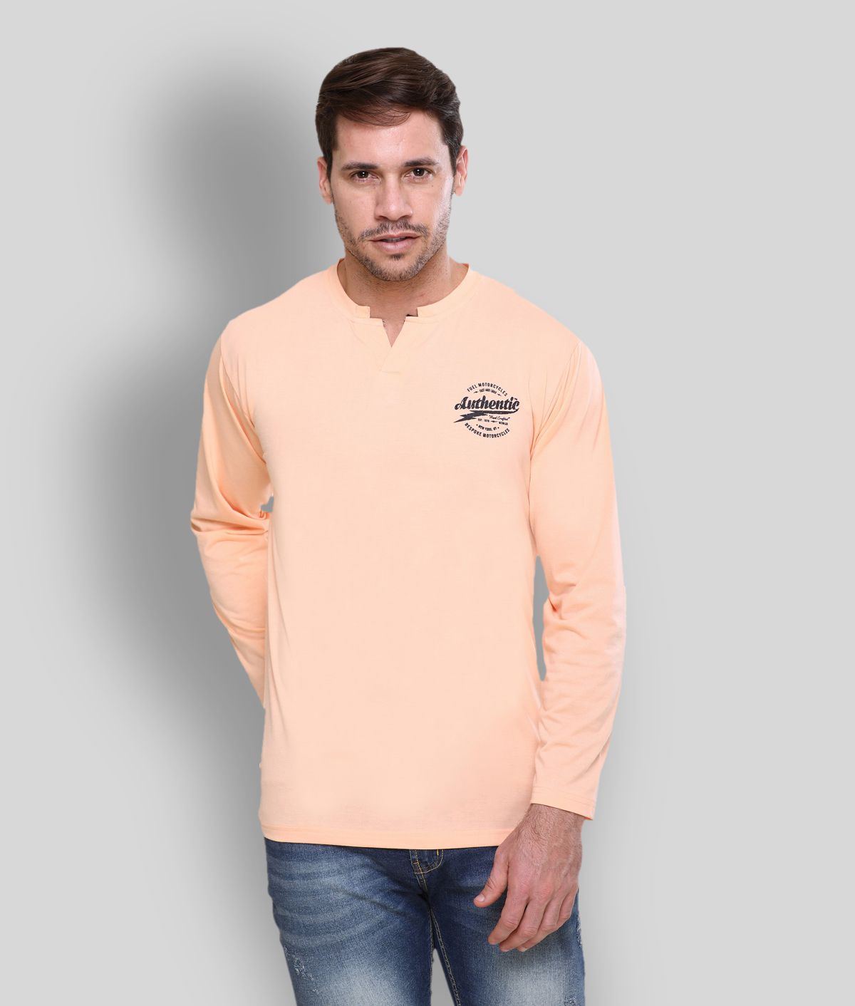     			HVBK - Orange Cotton Blend Regular Fit Men's T-Shirt ( Pack of 1 )