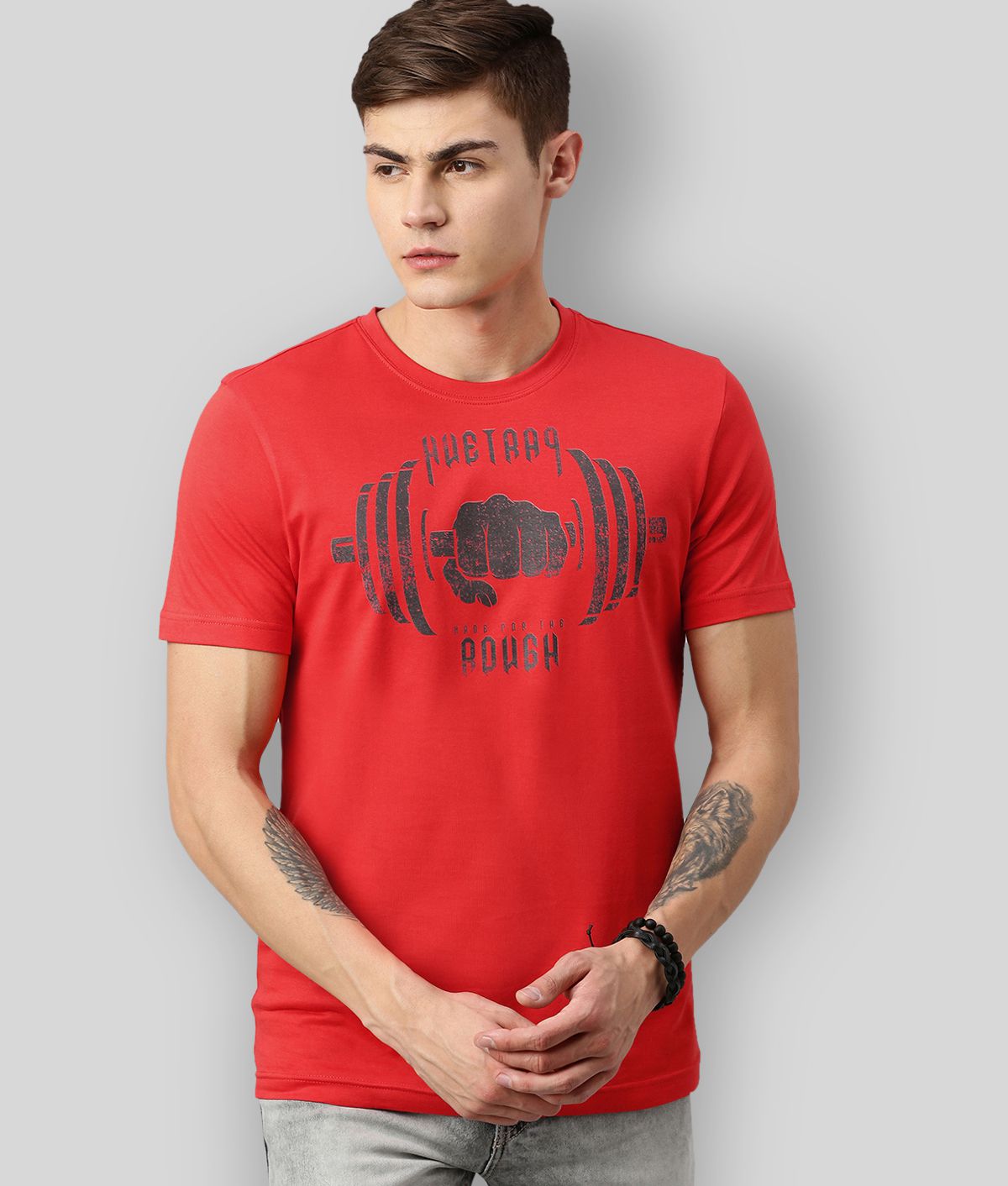     			Huetrap - Red Cotton Regular Fit  Men's T-Shirt ( Pack of 1 )