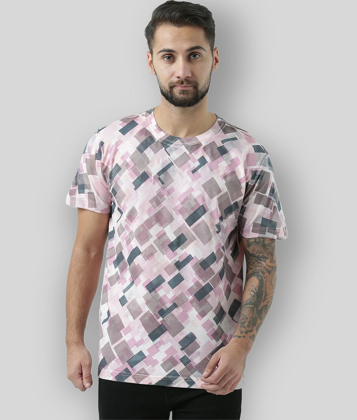     			Huetrap - Pink Cotton Regular Fit  Men's T-Shirt ( Pack of 1 )