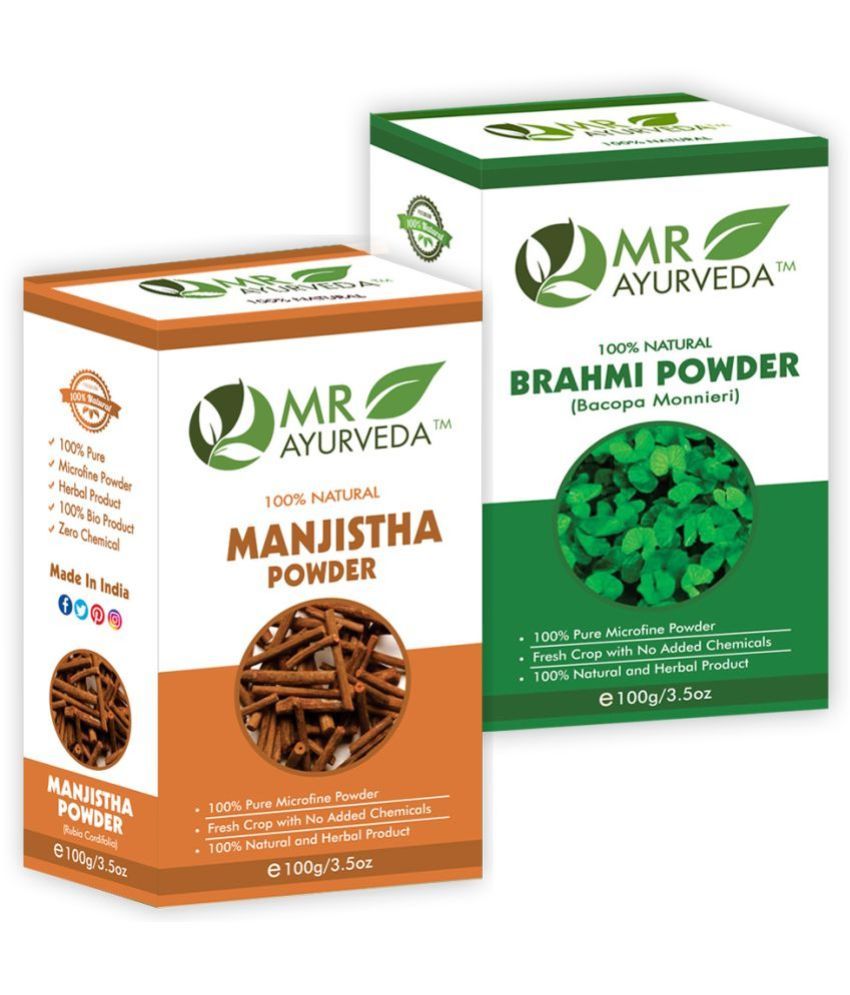     			MR Ayurveda Manjistha Powder & Brahmi Powder Hair Scalp Treatment 200 g Pack of 2