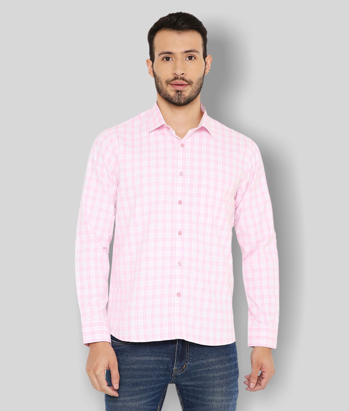     			Maharaja - Pink Cotton Blend Slim Fit Men's Formal Shirt ( Pack of 1 )