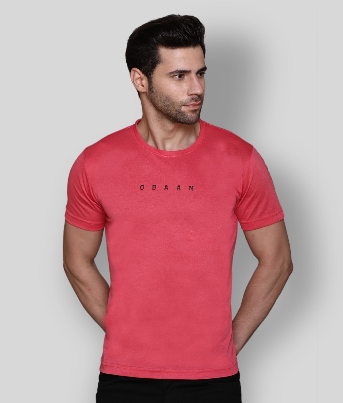     			OBAAN - Red Cotton Blend Regular Fit  Men's T-Shirt ( Pack of 1 )