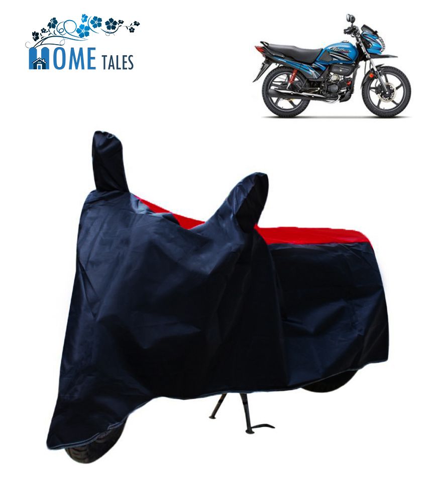     			HOMETALES Dustproof Bike Cover For Hero Passion Pro TR with Mirror Pocket - Red & Blue