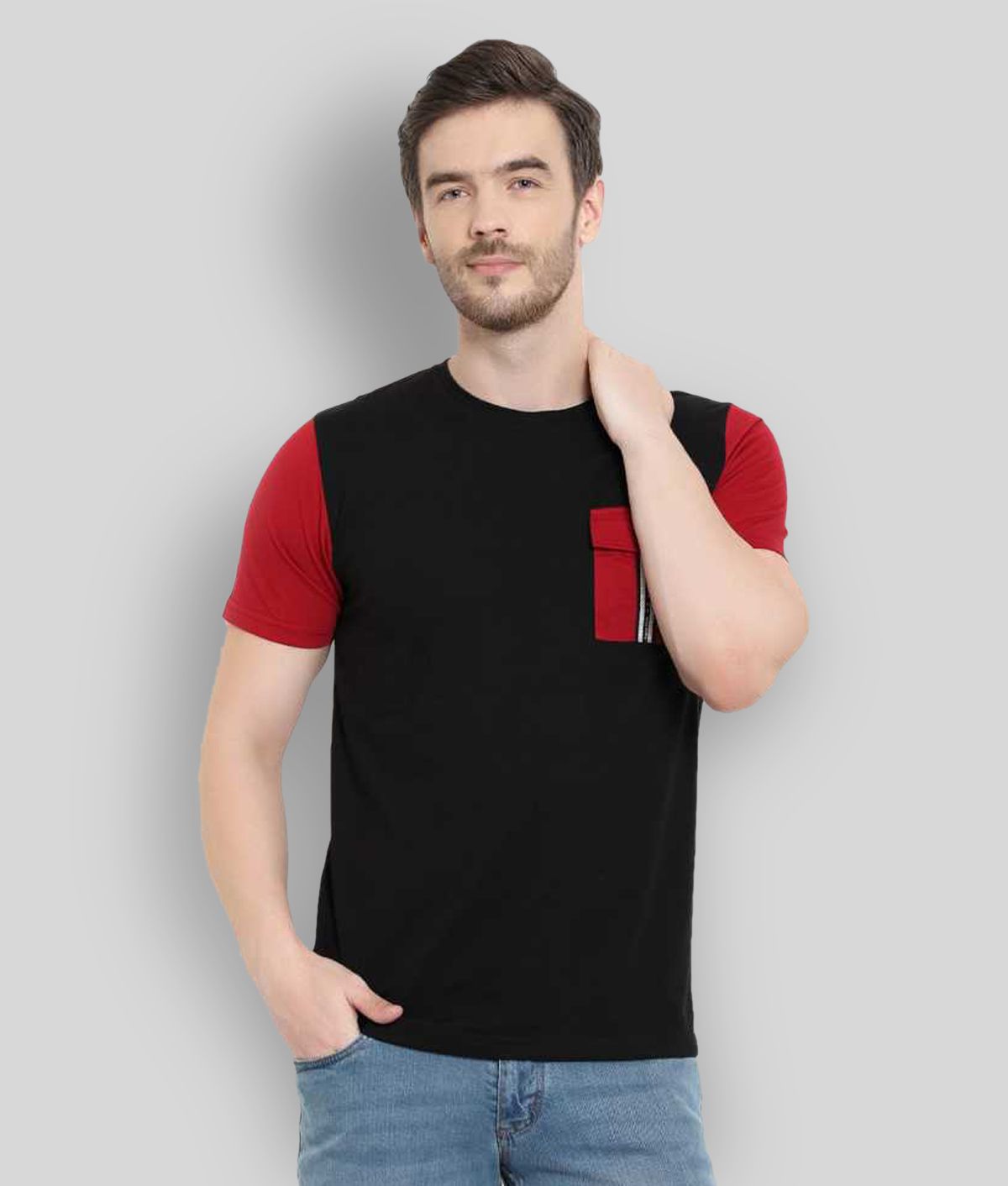     			Glito - Black Cotton Regular Fit  Men's T-Shirt ( Pack of 1 )