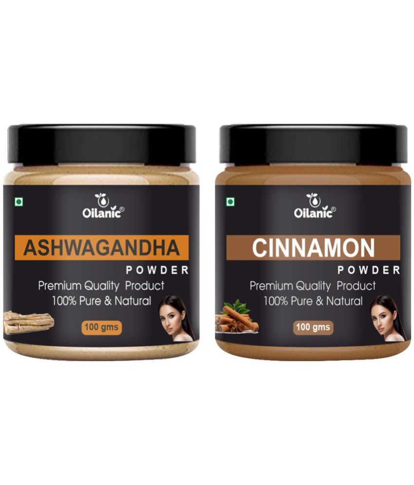     			Oilanic 100% Pure Ashwagandha Powder & Cinnamon Powder For Skincare Hair Mask 200 g Pack of 2