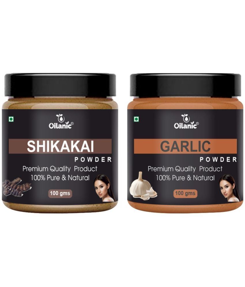     			Oilanic 100% Pure Shikakai Powder & Garlic Powder For Skincare Hair Mask 200 g Pack of 2