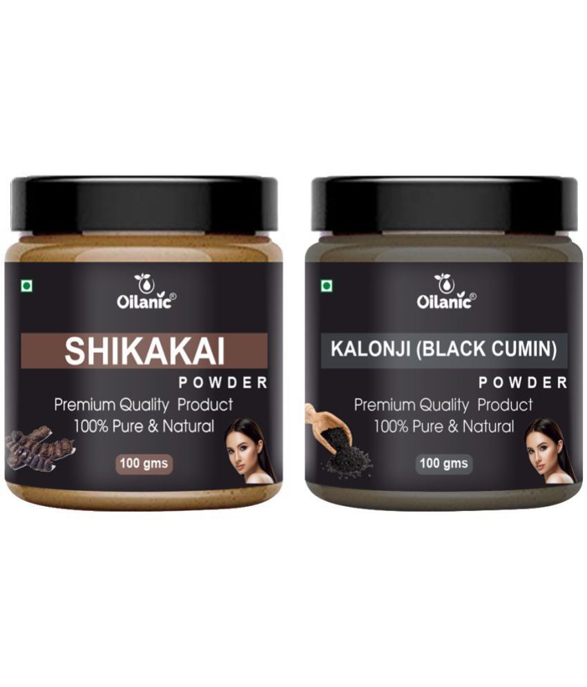     			Oilanic 100% Pure Shikakai Powder & Kalonji Powder For Skincare Hair Mask 200 g Pack of 2