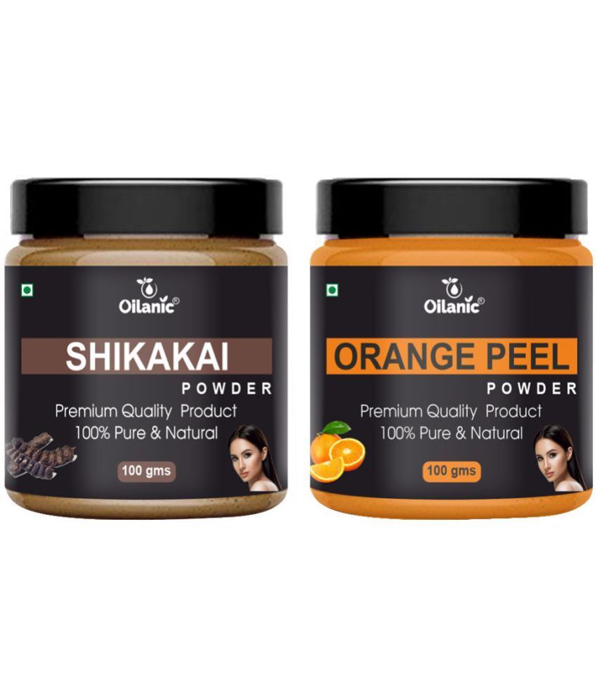     			Oilanic 100% Pure Shikakai Powder & Orange Peel Powder For Skin Hair Mask 200 g Pack of 2