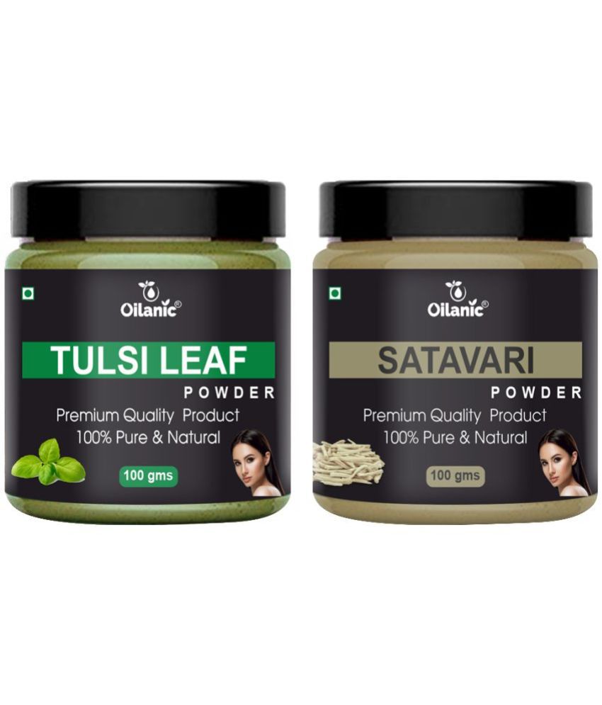     			Oilanic 100% Pure Tulsi Powder & Satavari Powder For Skincare Hair Mask 200 g Pack of 2