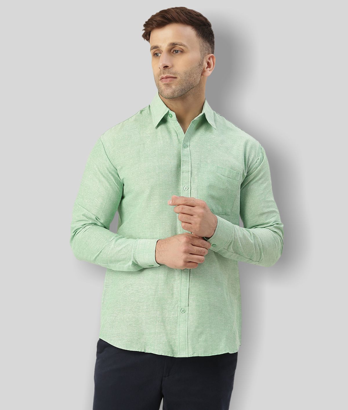    			RIAG - Green Cotton Regular Fit Men's Casual Shirt (Pack of 1 )