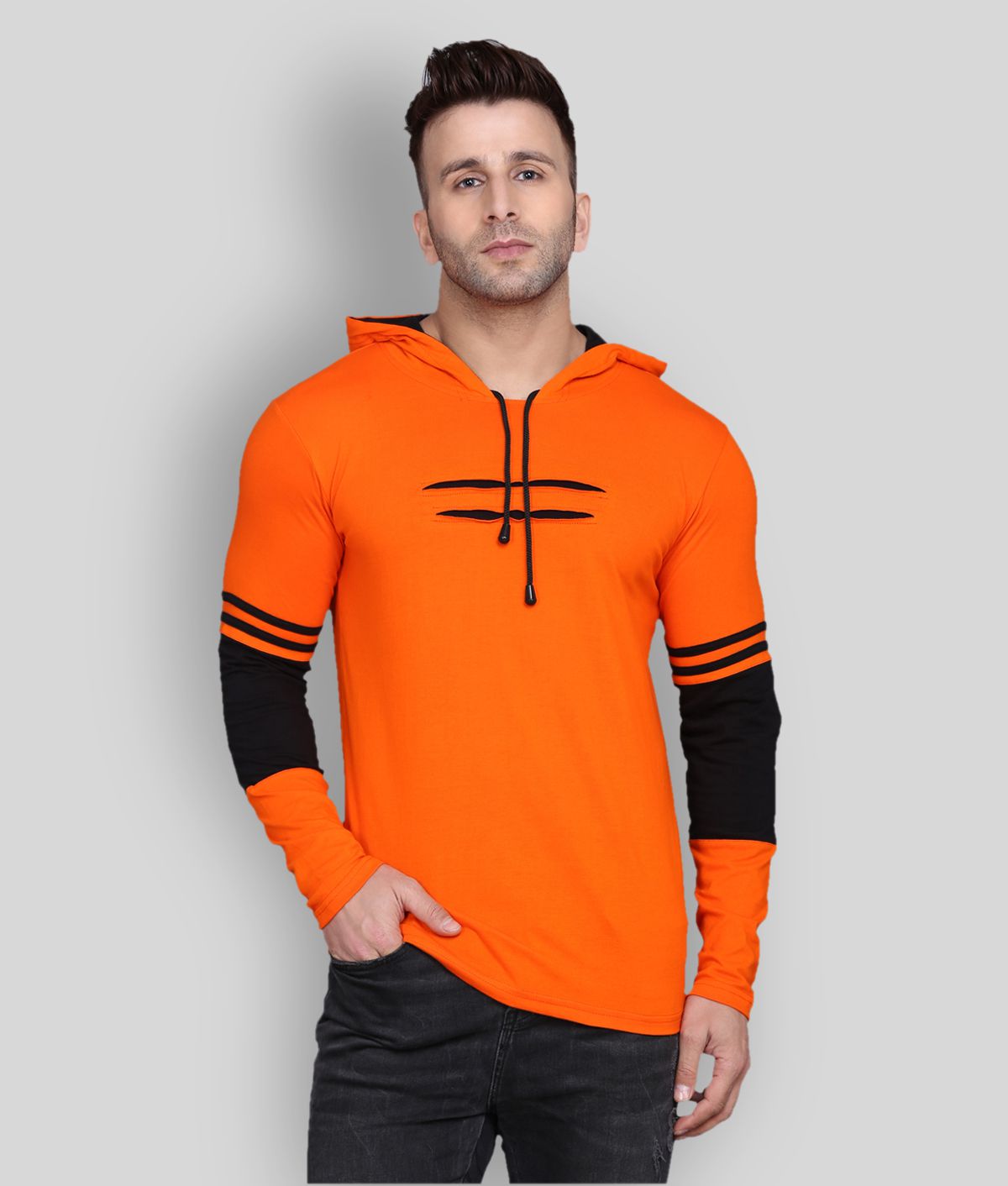 SIDKRT - Orange Cotton Regular Fit Men's T-Shirt ( Pack of 1 )