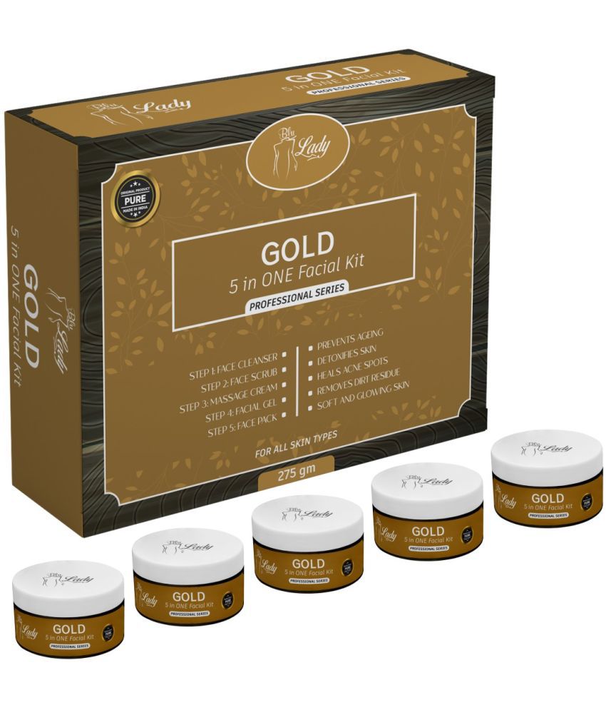     			blu lady All Type Skin Solution, Skin Glow Professional Series GOLD Facial Kit 275 g