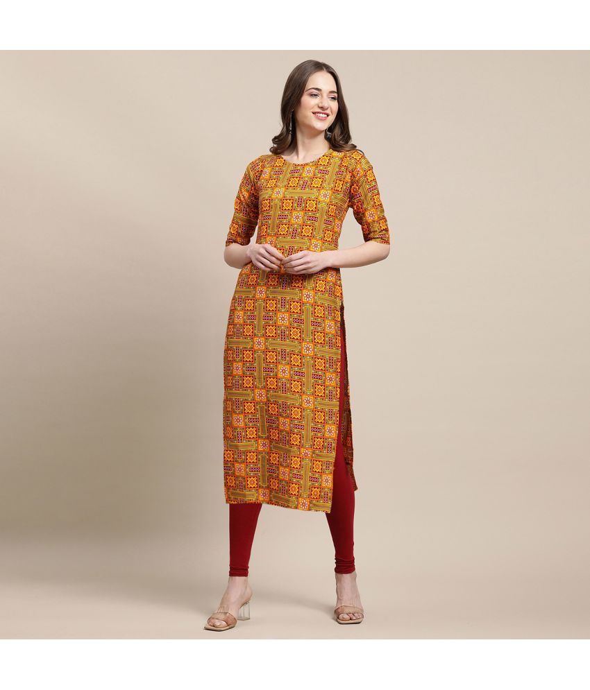     			1 Stop Fashion - Multicolor Crepe Women's Straight Kurti ( Pack of 1 )