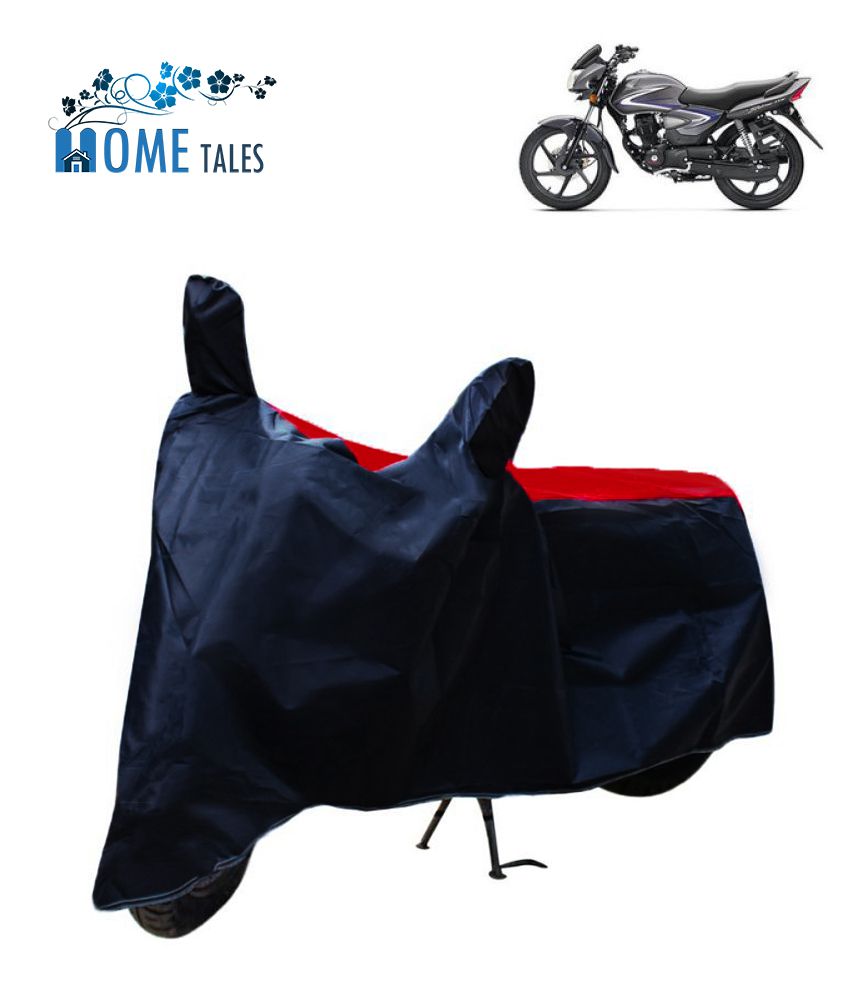     			HOMETALES Dustproof Bike Cover For Honda CB Shine SP with Mirror Pocket - Red & Blue