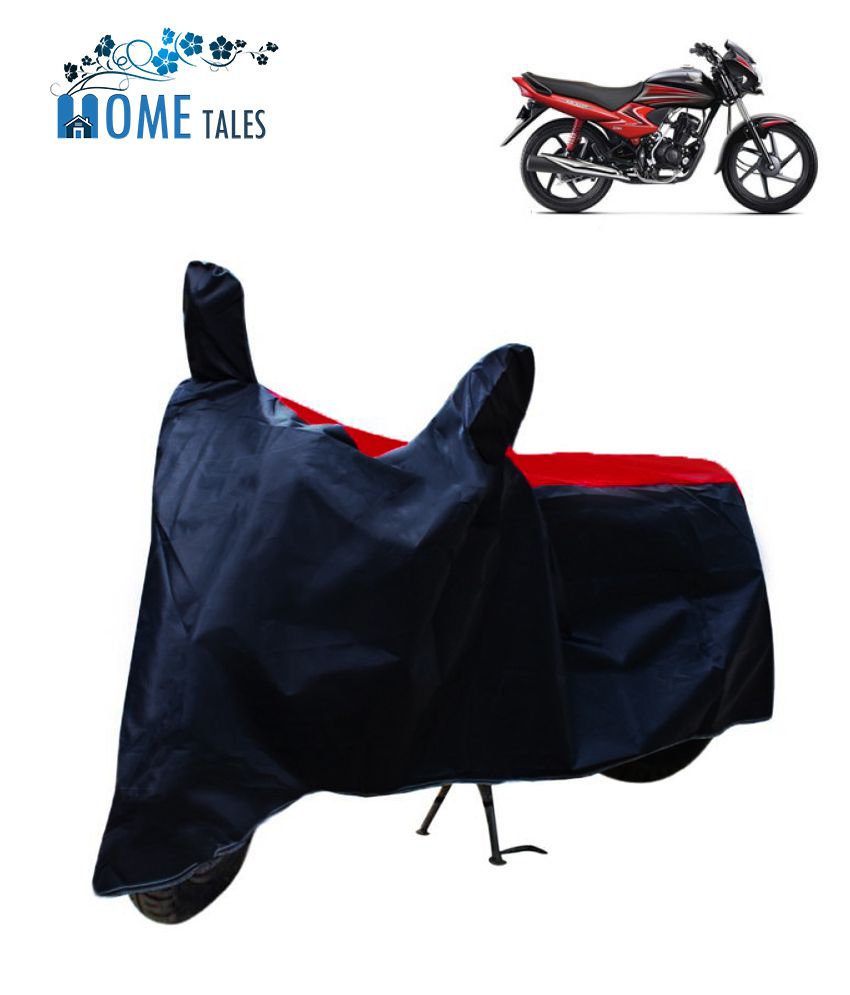     			HOMETALES Dustproof Bike Cover For Honda Dream Yuga with Mirror Pocket - Red & Blue