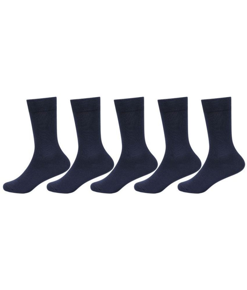     			Bonjour - Cotton Blend Navy Boy's School Socks ( Pack of 5 )