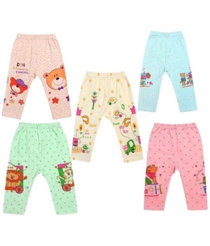 DAYAKU - Cotton Blend Multi Color Trackpant For Baby Boy,Baby Girl ( Pack of 5 )