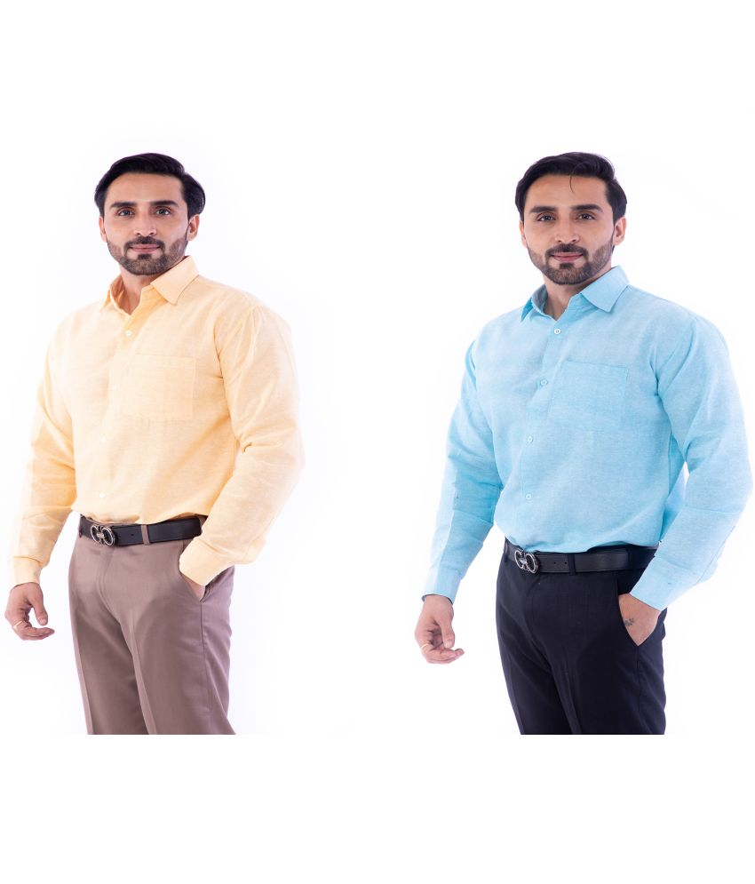     			DESHBANDHU DBK - Multicolor Cotton Regular Fit Men's Formal Shirt (Pack of 2)