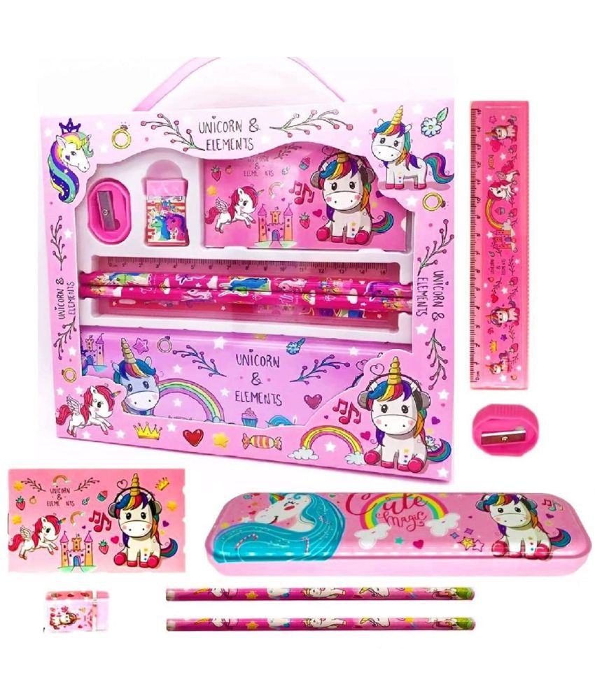     			FunBlast Unicorn Stationary Kit for Girls Pencil Pen Book Eraser Sharpener - Stationary Kit Set for Girls/Birthday Gift (Multicolor)